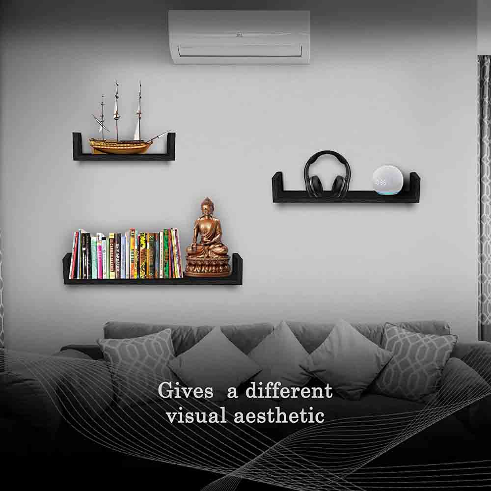 Set Of Three Floating Wall Shelves